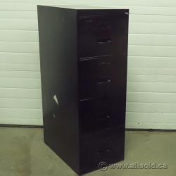 Black 4 Drawer Vertical File Cabinet, Locking w Key